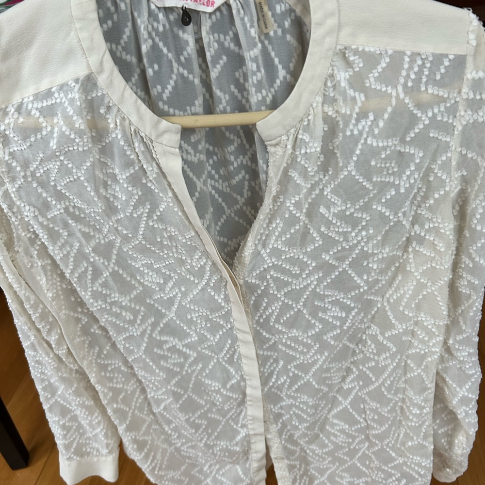 Rebecca Taylor White Embroidered Blouse sz4